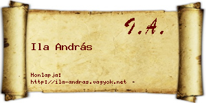 Ila András névjegykártya